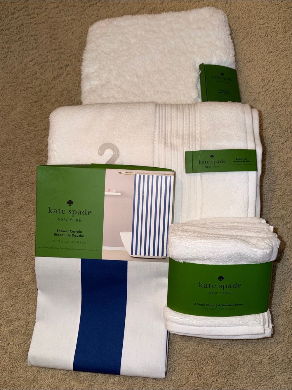 kate spade White Bathroom Linen Set